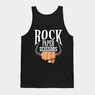 Rock Paper Scissors Chain Punch - White Tank Top